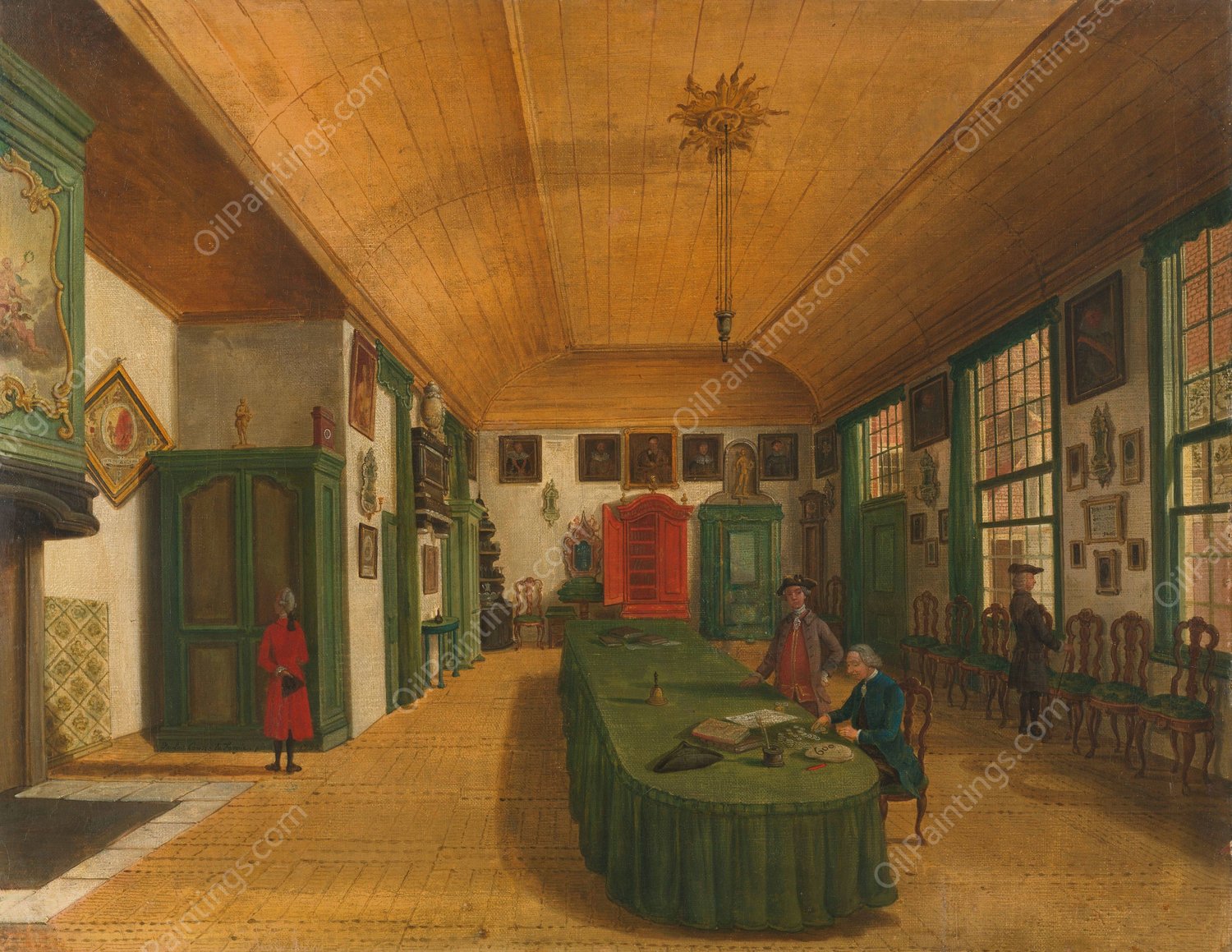 The Hall of the Artistic Society 'Kunst Wordt Door Arbeid Verkregen' by Paulus Constantijn La Fargue - Hand-Painted Oil Painting Reproduction