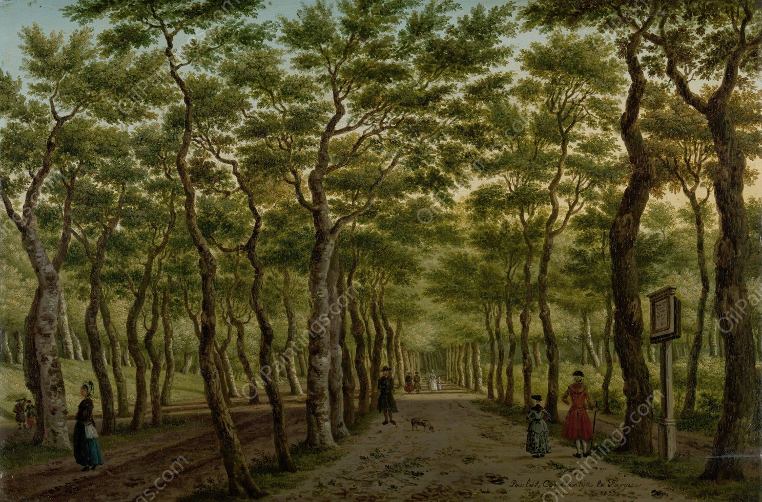 The Herepad in the Haagse Bos  by Paulus Constantijn La Fargue - Hand-Painted Oil Painting Reproduction