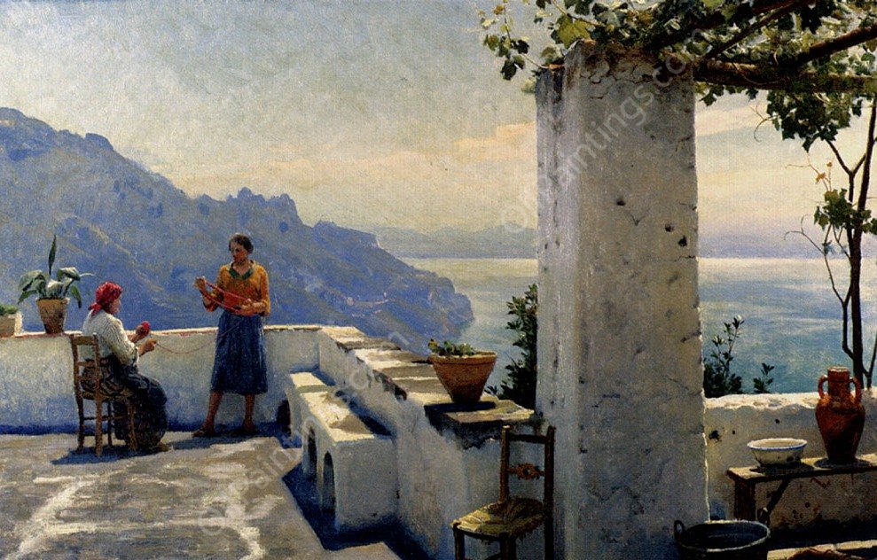 Ravello by Peder Mork Monsted - Hand-Painted Oil Painting Reproduction