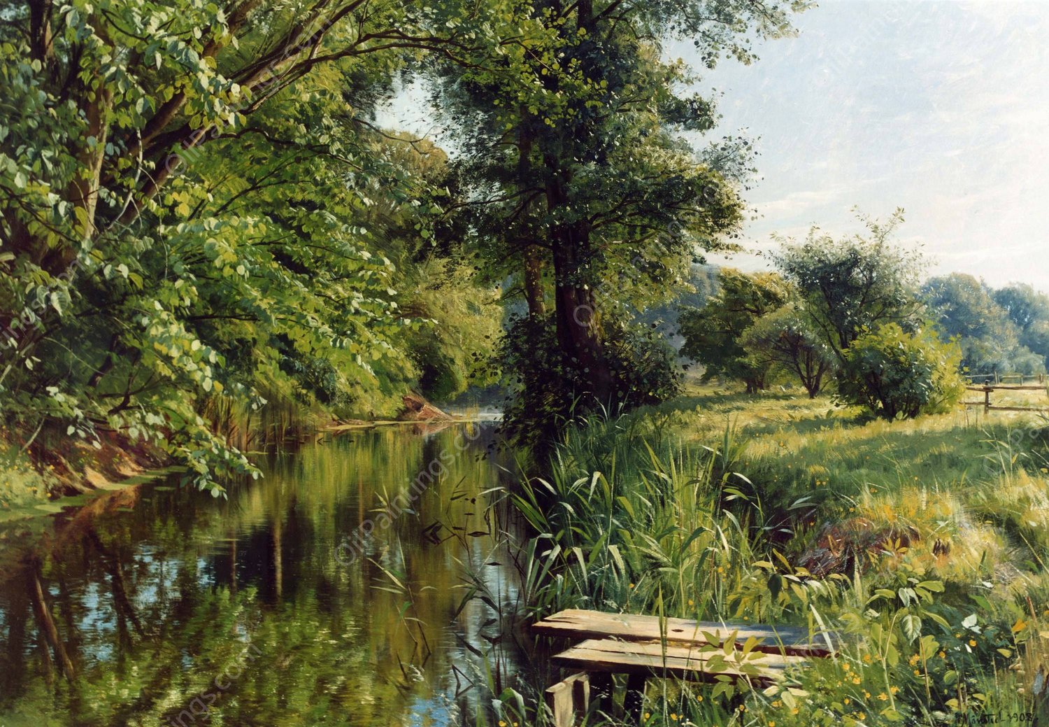 Reflections of Spring  by Peder Mork Monsted - Hand-Painted Oil Painting Reproduction