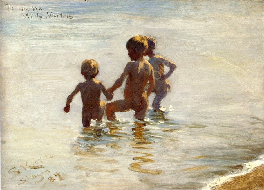 A Summer's Day at Skagen South Beach by Peder Severin Kroyer - Hand-Painted Oil Painting Reproduction