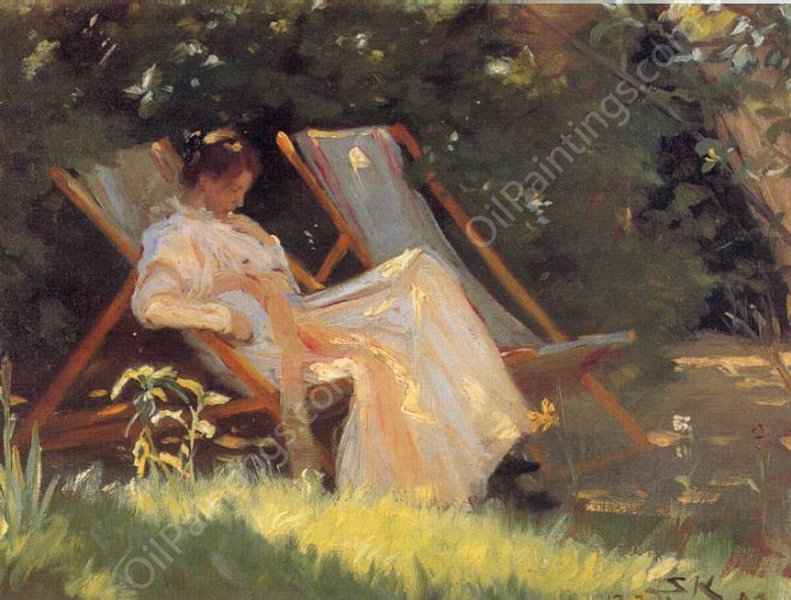 Marie en el Jardin by Peder Severin Kroyer - Hand-Painted Oil Painting Reproduction