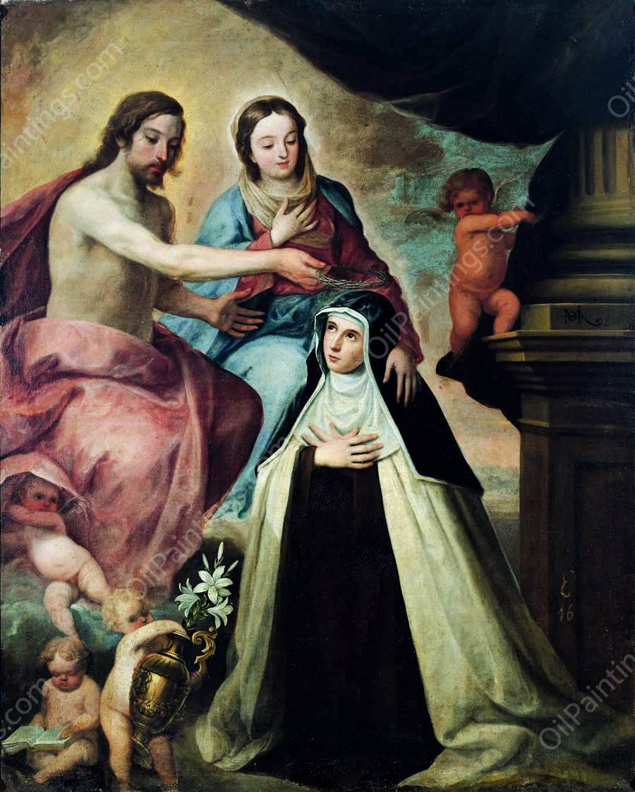 Vision of St Maria Magdalena di Pazzi by Pedro De Moya - Hand-Painted Oil Painting Reproduction