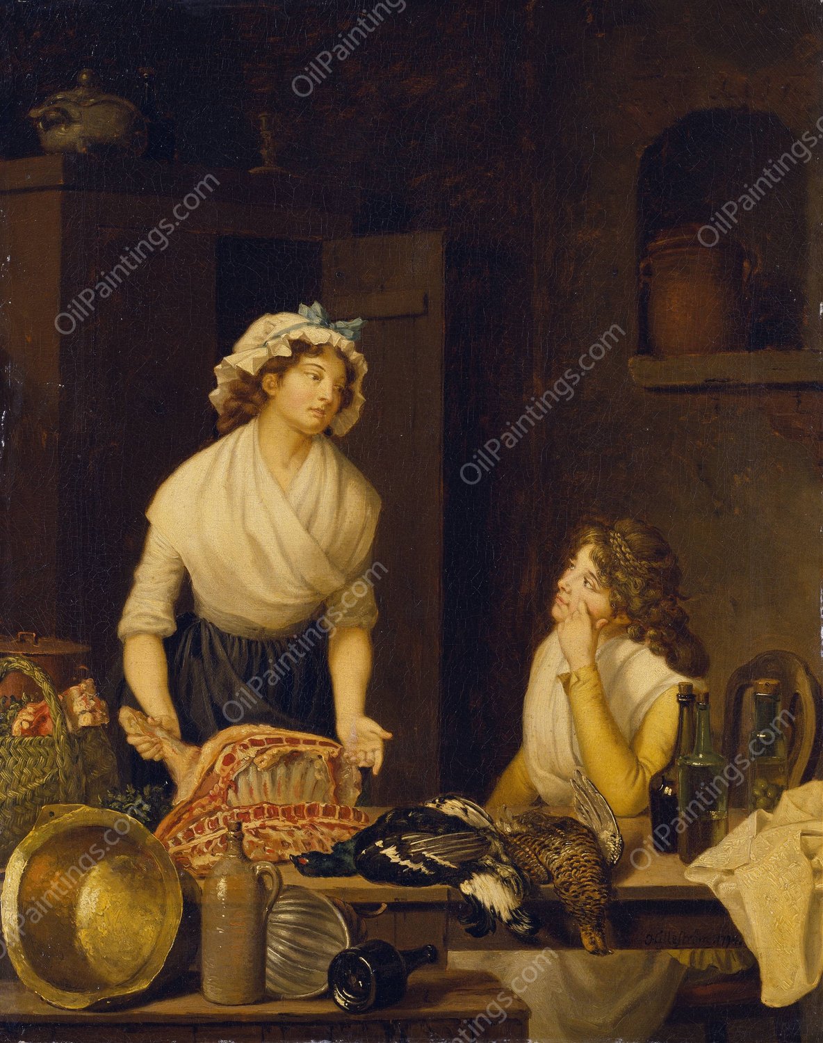 Household Chores  by Pehr Hillestrom - Hand-Painted Oil Painting Reproduction