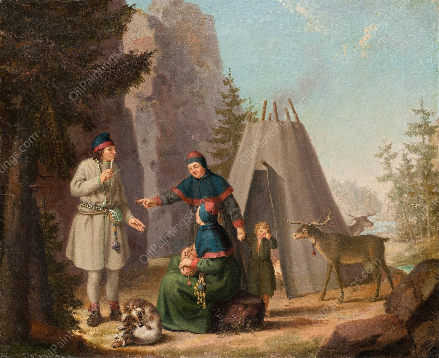 The Costumes of the Lapponians  by Pehr Hillestrom - Hand-Painted Oil Painting Reproduction