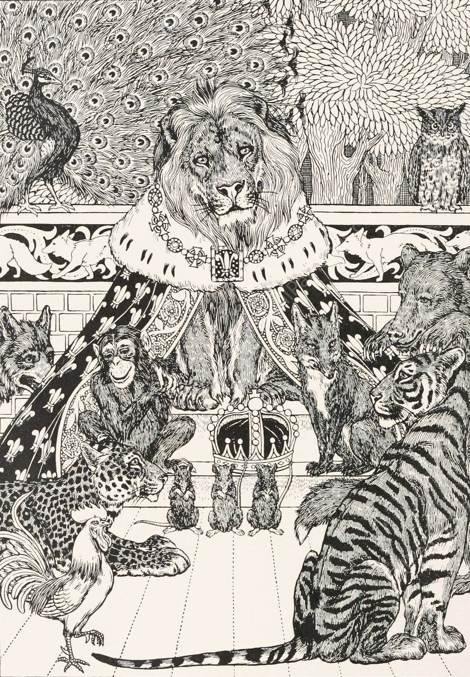 A Hundred fables of La Fontaine  by Percy J. Billinghurst - Hand-Painted Oil Painting Reproduction