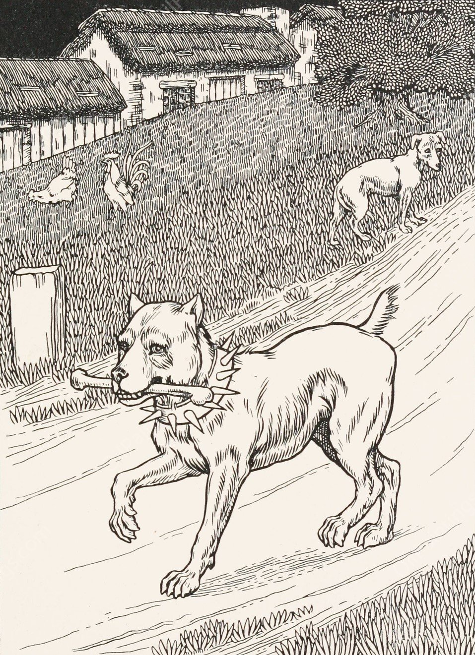 The Dog whose Ears were Cropped  by Percy J. Billinghurst - Hand-Painted Oil Painting Reproduction