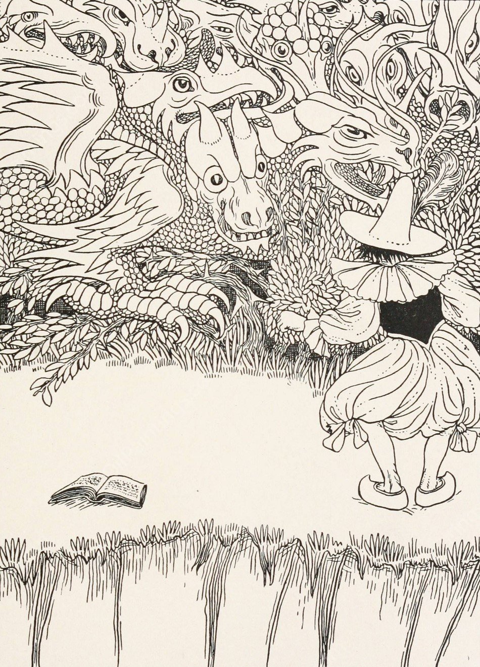 The Dragon with many Heads  by Percy J. Billinghurst - Hand-Painted Oil Painting Reproduction