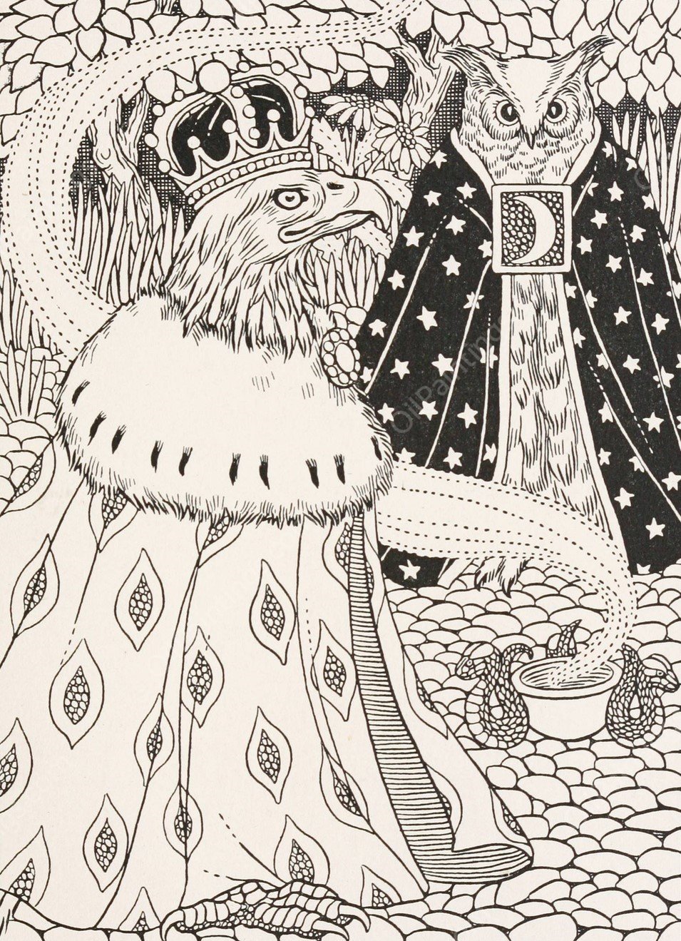 The Eagle and the Owl  by Percy J. Billinghurst - Hand-Painted Oil Painting Reproduction