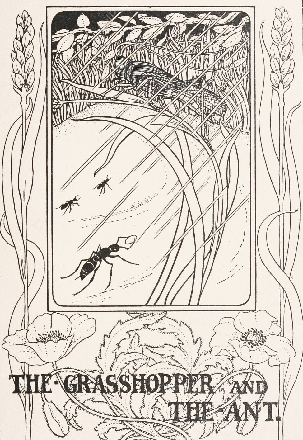 The Grasshopper and the Ant  by Percy J. Billinghurst - Hand-Painted Oil Painting Reproduction