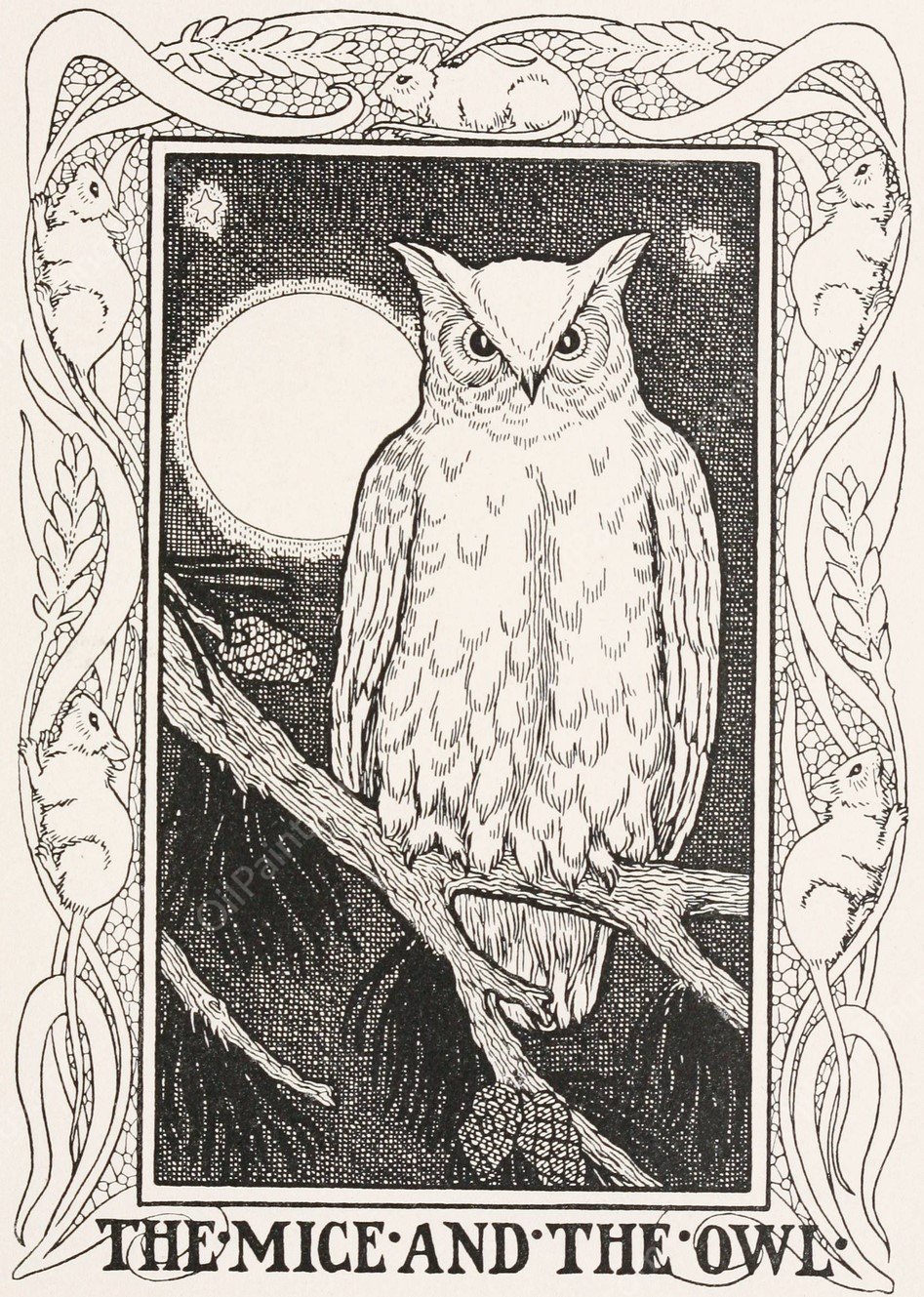 The Mice and the Owl  by Percy J. Billinghurst - Hand-Painted Oil Painting Reproduction