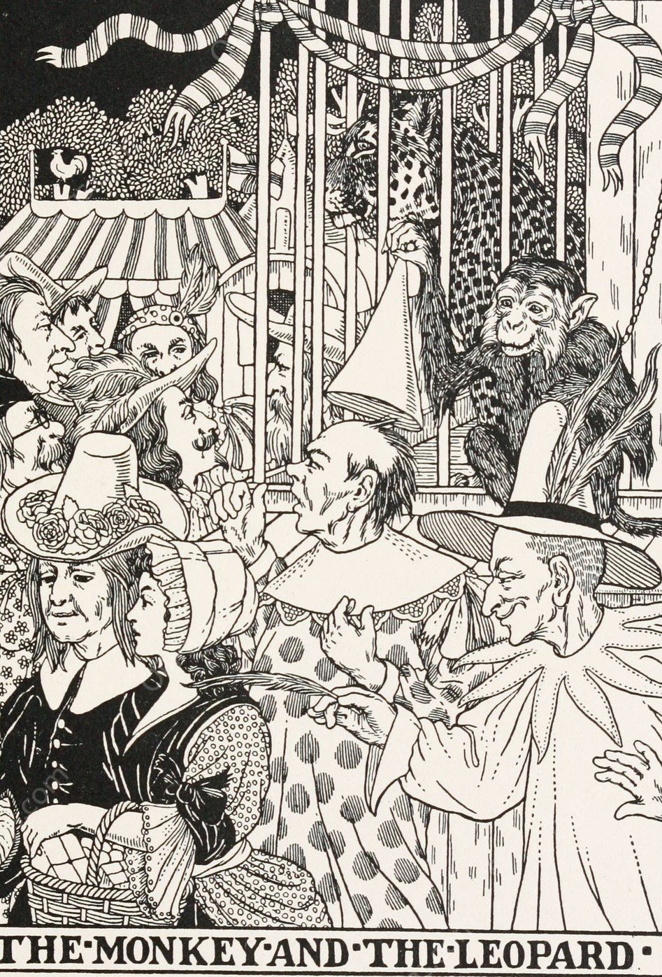 The Monkey and the Leopard  by Percy J. Billinghurst - Hand-Painted Oil Painting Reproduction