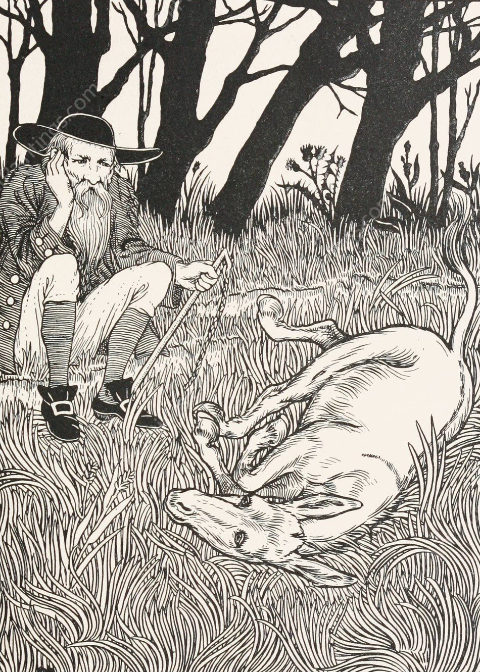 The Old Man and the Ass  by Percy J. Billinghurst - Hand-Painted Oil Painting Reproduction