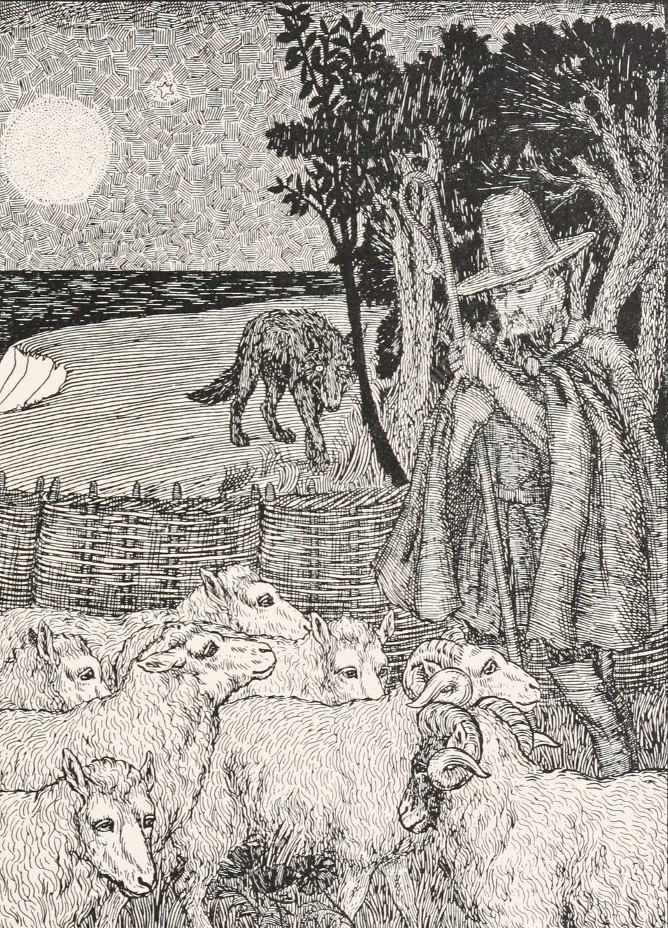 The Shepherd and his Flock  by Percy J. Billinghurst - Hand-Painted Oil Painting Reproduction