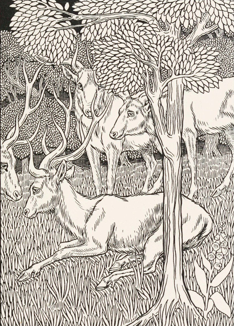 The Sick Stag  by Percy J. Billinghurst - Hand-Painted Oil Painting Reproduction