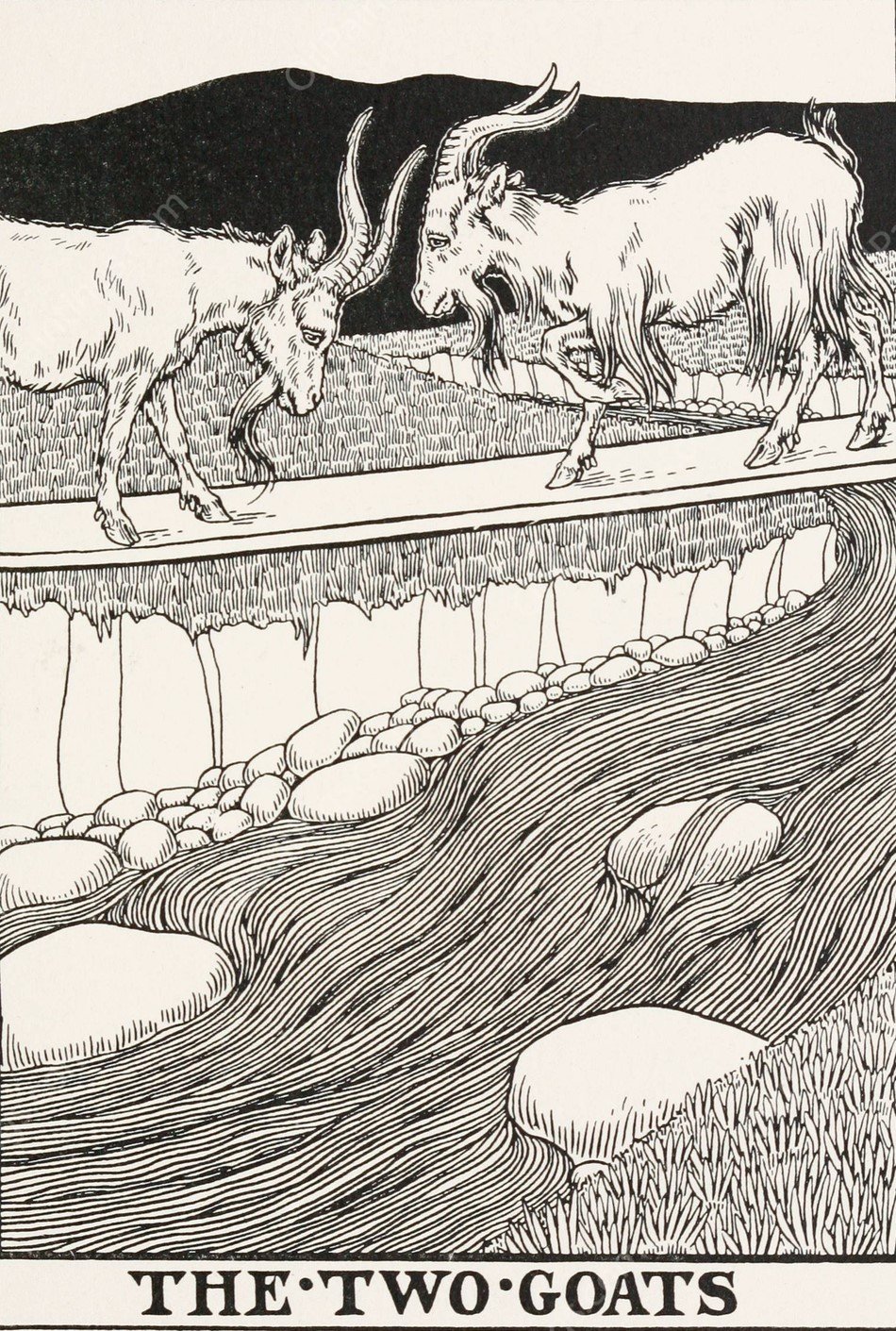 The Two Goats  by Percy J. Billinghurst - Hand-Painted Oil Painting Reproduction