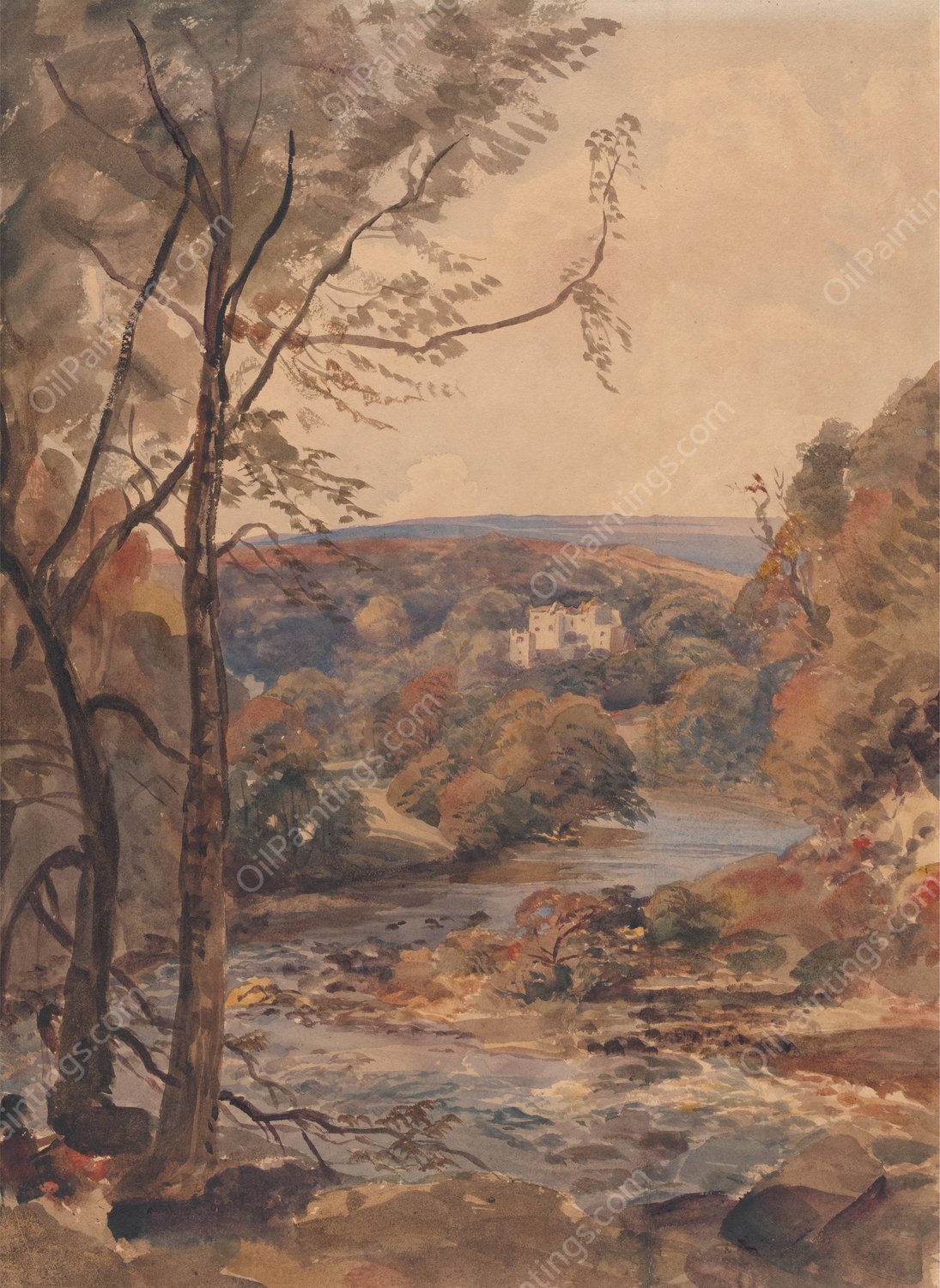 Barden Tower, Yorkshire by Peter Dewint - Hand-Painted Oil Painting Reproduction