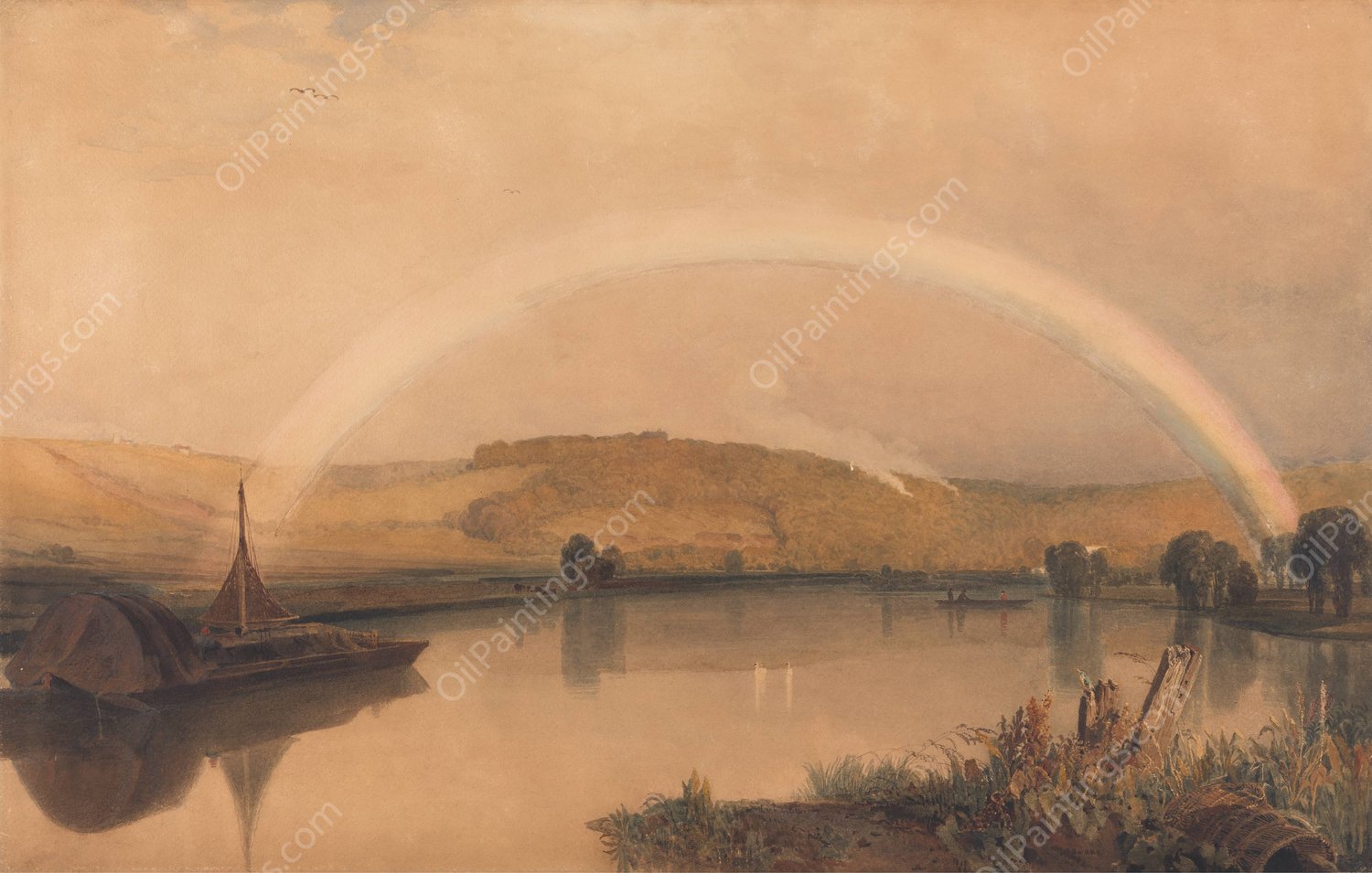 On the Thames by Peter Dewint - Hand-Painted Oil Painting Reproduction