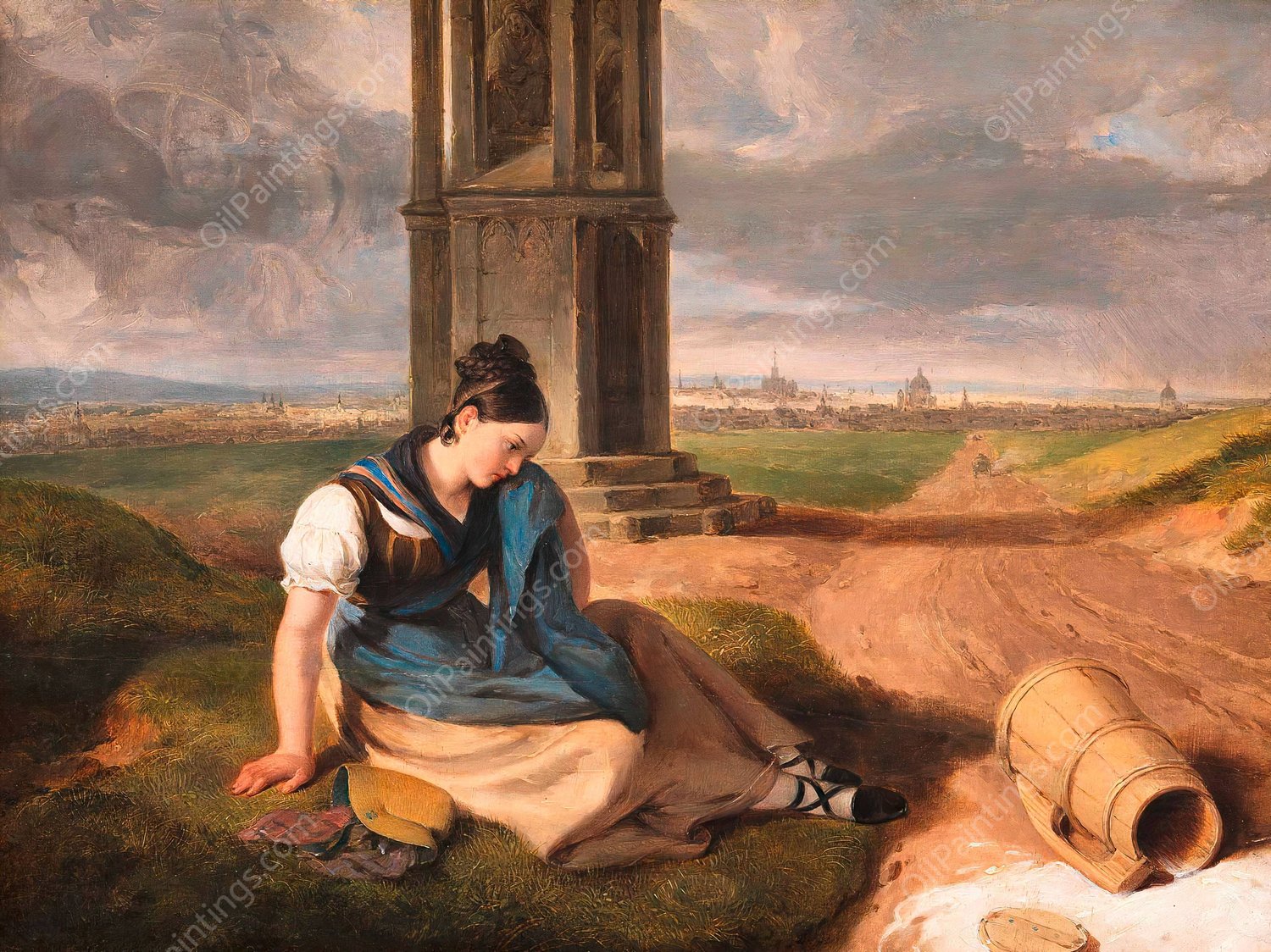 Das Milchmadchen  by Peter Fendi - Hand-Painted Oil Painting Reproduction