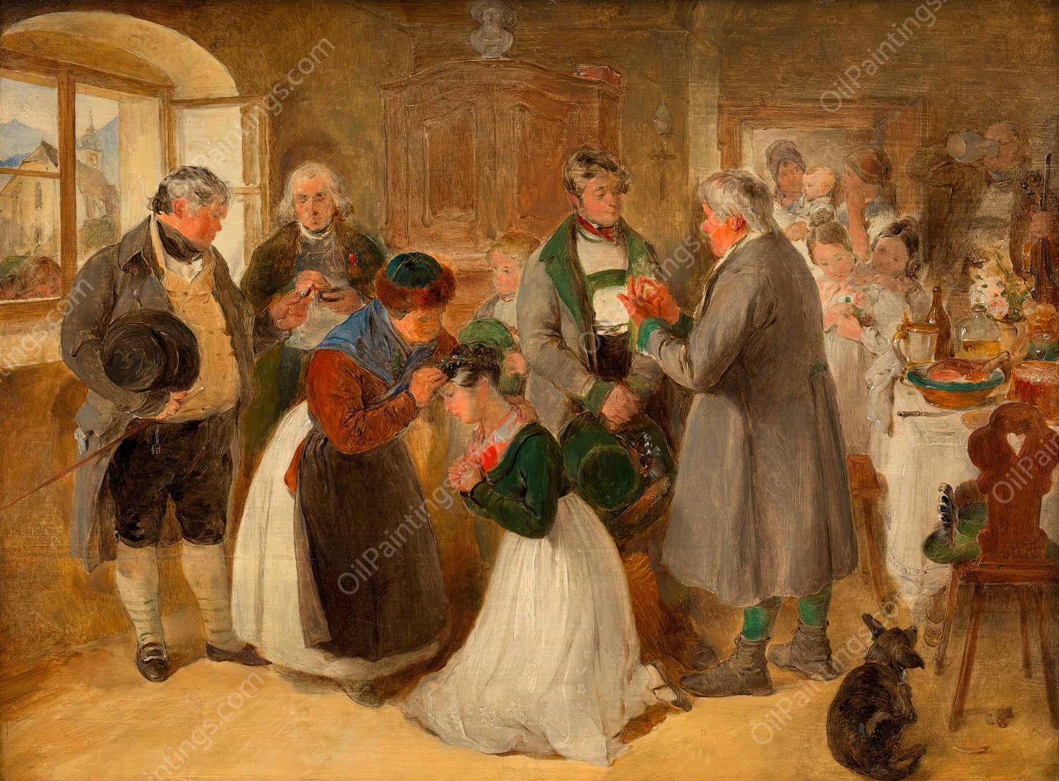 Segen der Mutter  by Peter Fendi - Hand-Painted Oil Painting Reproduction