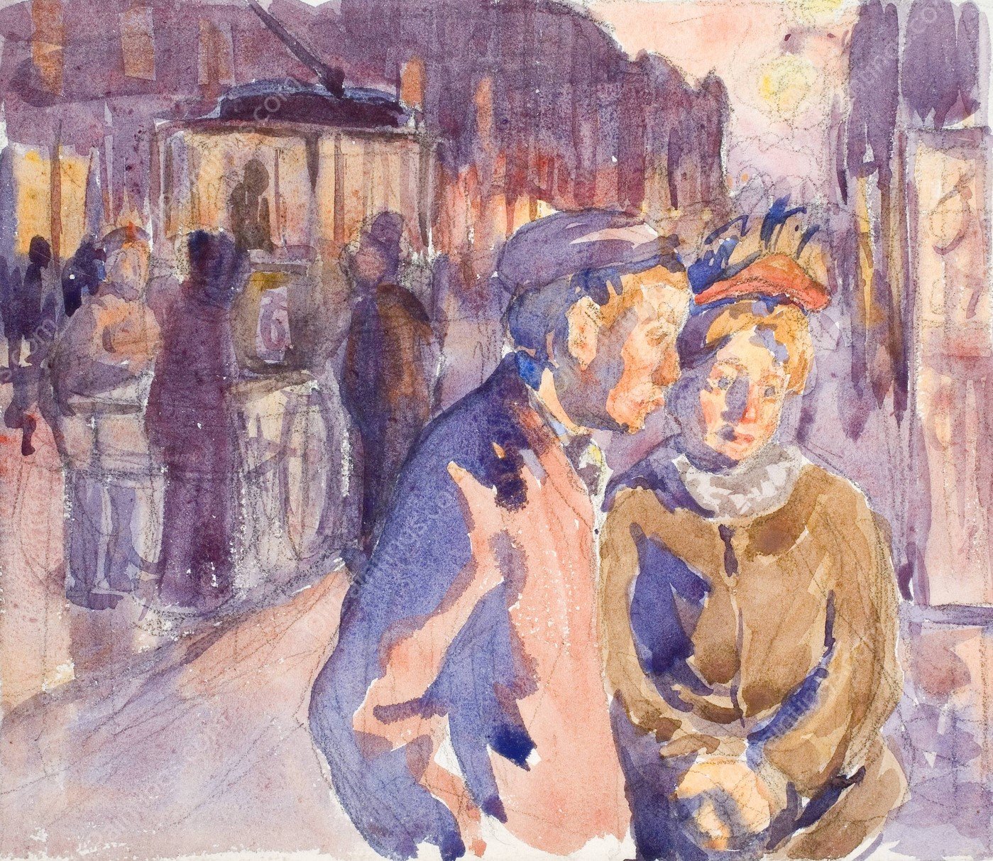 Fra Enghavevej. Aften  by Peter Hansen - Hand-Painted Oil Painting Reproduction