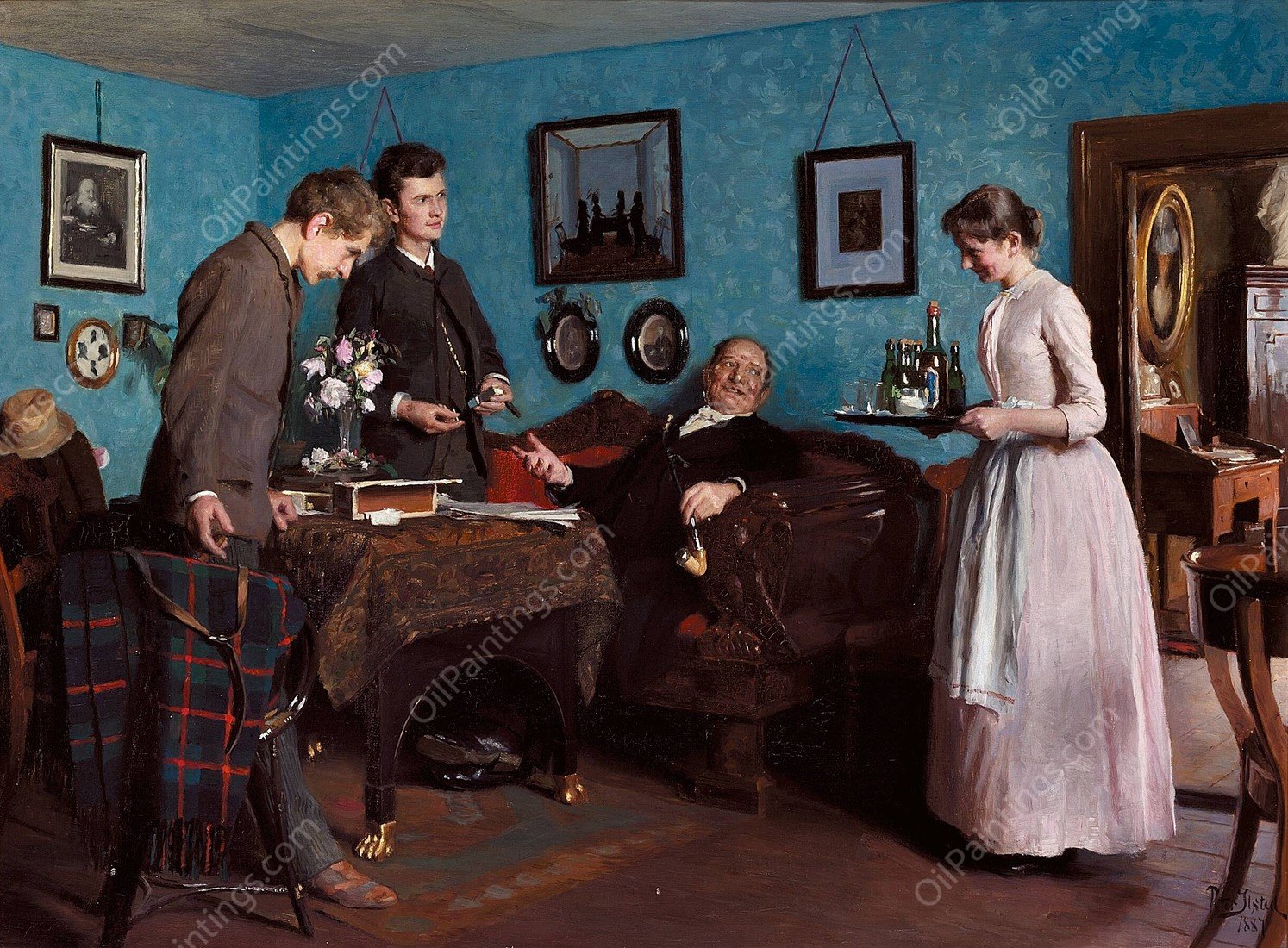 Tilfaeldige Gaester  by Peter Ilsted - Hand-Painted Oil Painting Reproduction