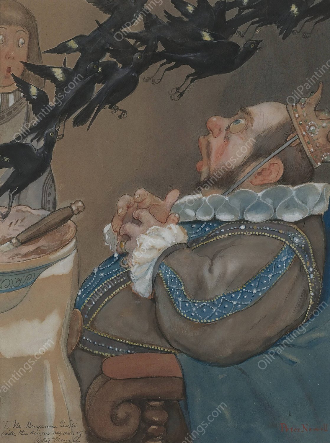 Sing a song of sixpence by Peter Newell - Hand-Painted Oil Painting Reproduction