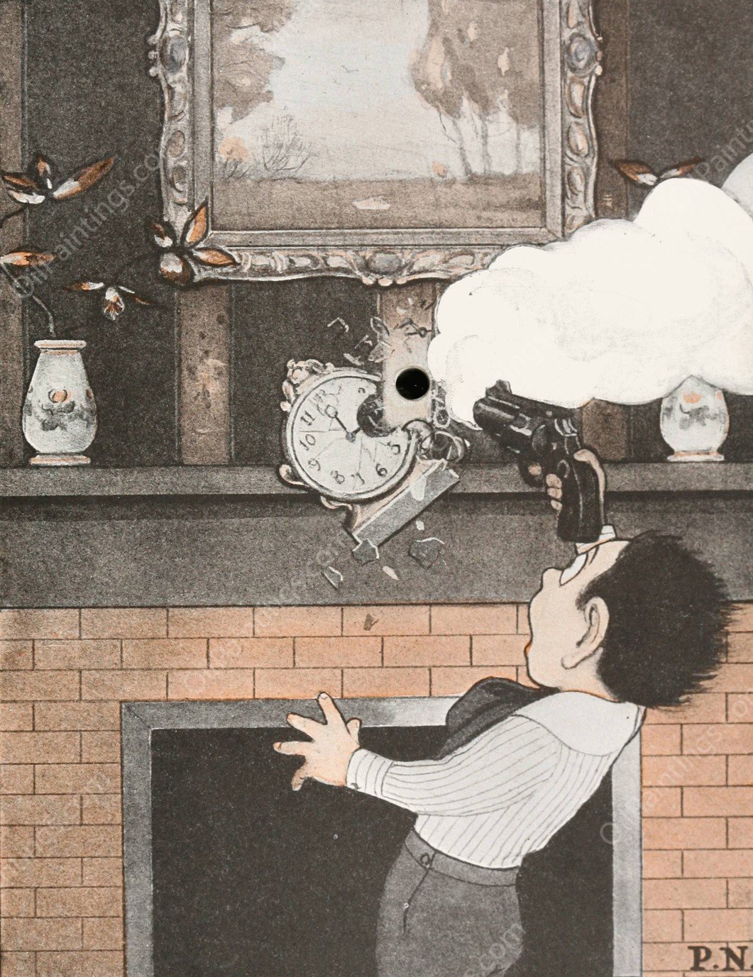 The Hole Book 01  by Peter Newell - Hand-Painted Oil Painting Reproduction