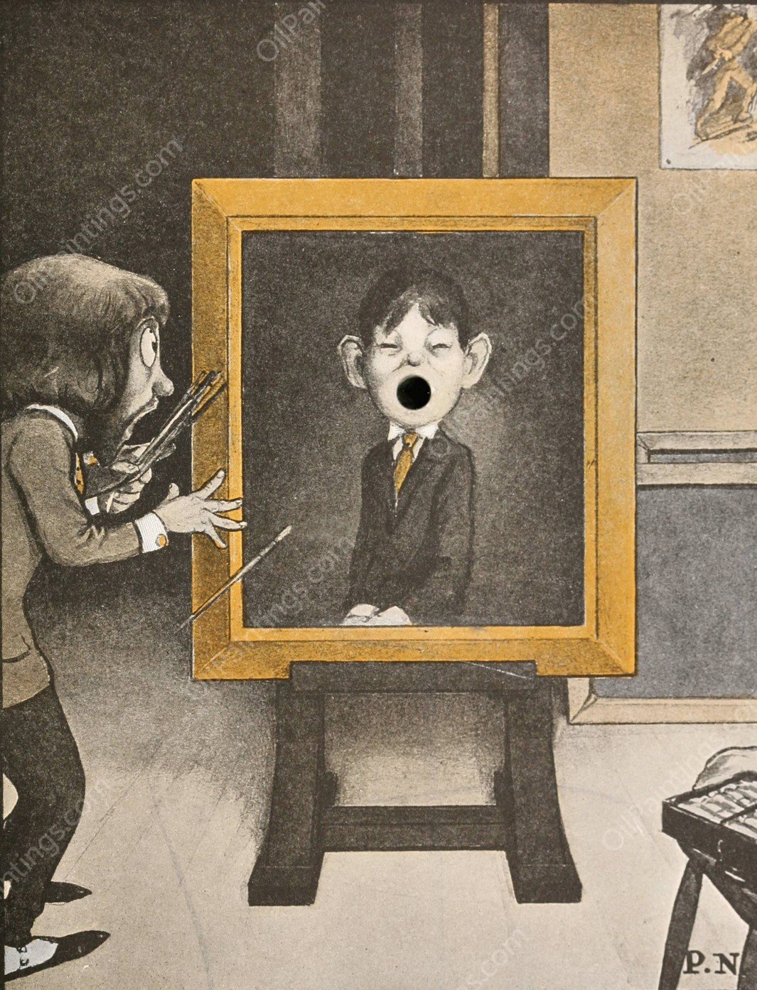 The Hole Book 05  by Peter Newell - Hand-Painted Oil Painting Reproduction