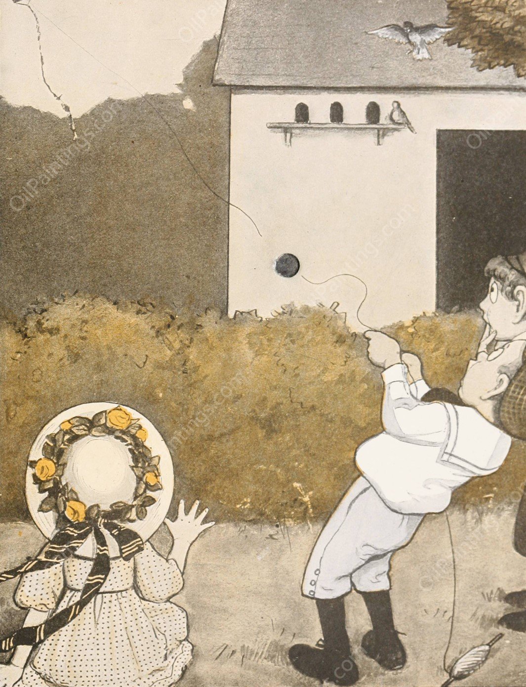 The Hole Book 22  by Peter Newell - Hand-Painted Oil Painting Reproduction