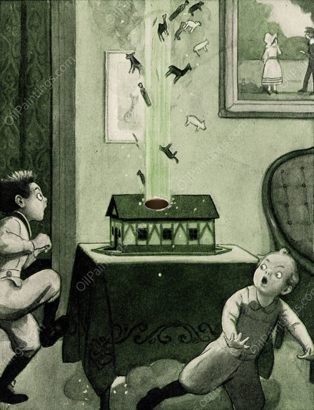 The Rocket Book 06  by Peter Newell - Hand-Painted Oil Painting Reproduction