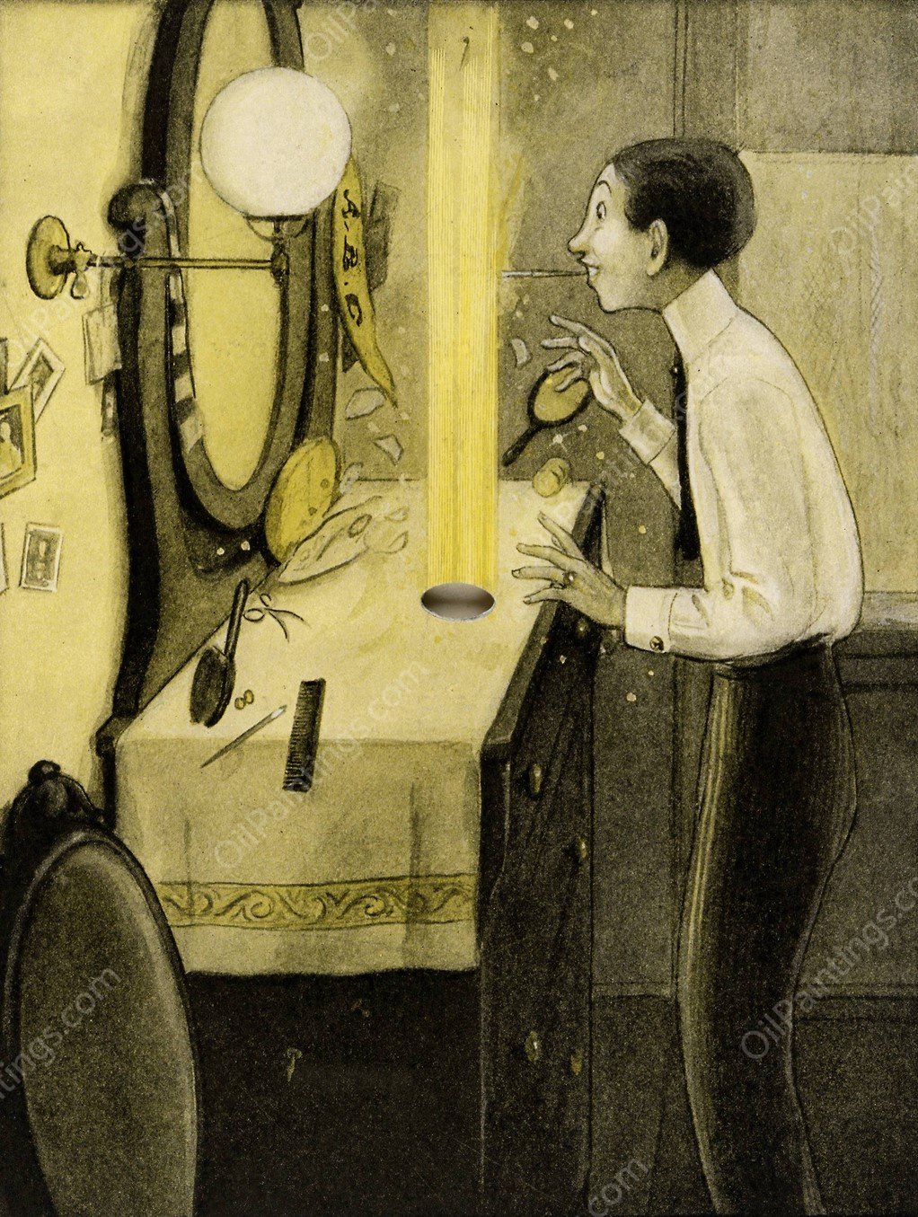 The Rocket Book 13  by Peter Newell - Hand-Painted Oil Painting Reproduction