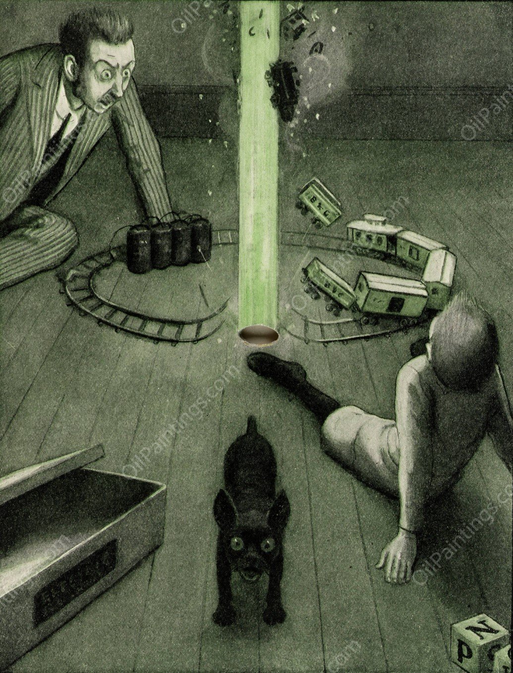 The Rocket Book 15  by Peter Newell - Hand-Painted Oil Painting Reproduction