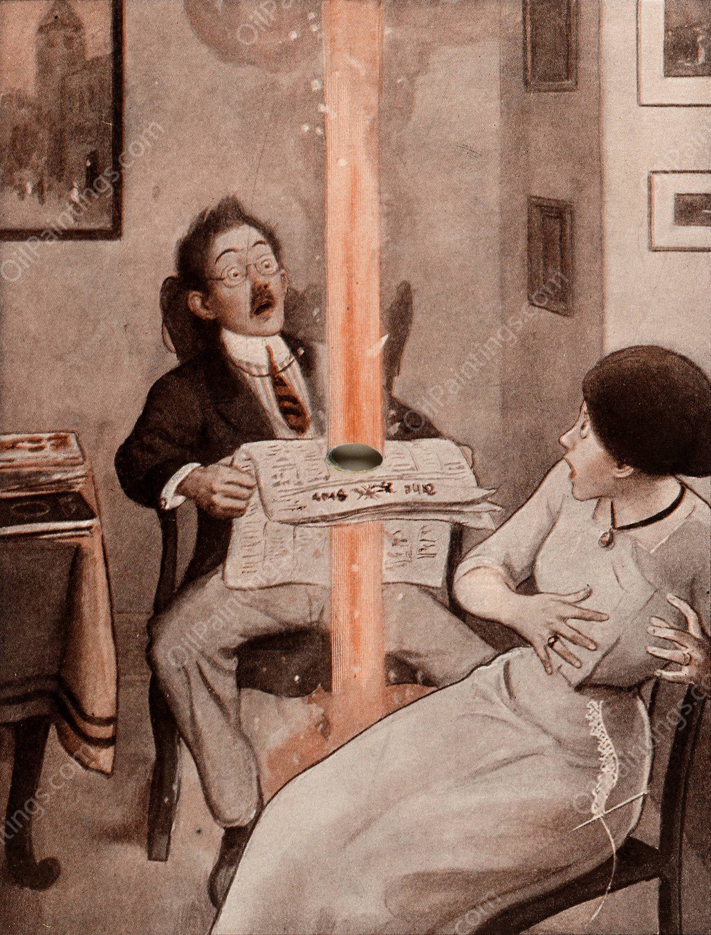 The Rocket Book 16  by Peter Newell - Hand-Painted Oil Painting Reproduction