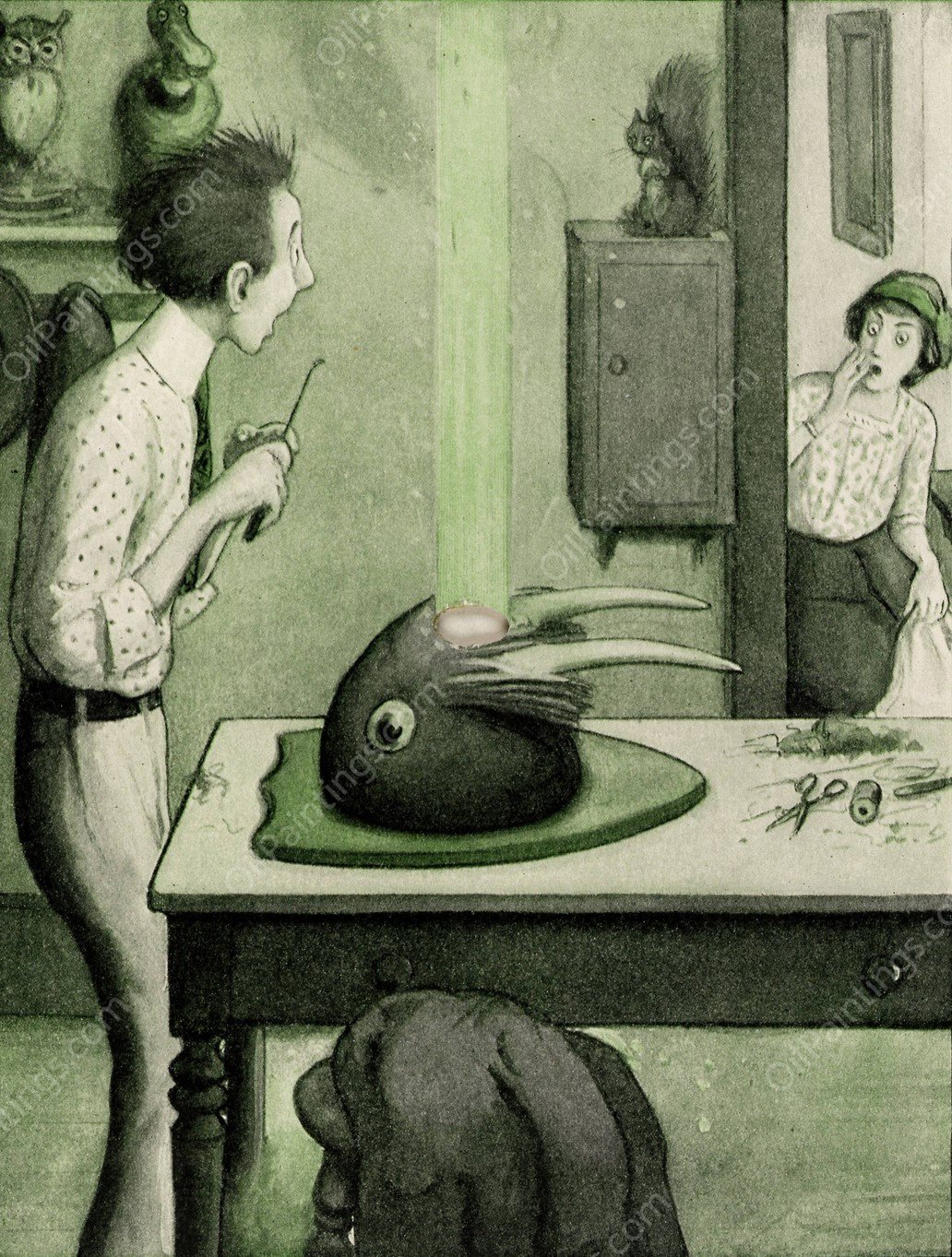 The Rocket Book 21  by Peter Newell - Hand-Painted Oil Painting Reproduction