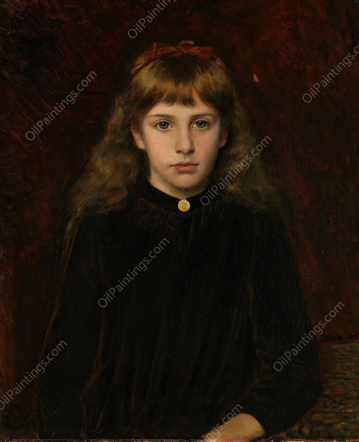 Portrait of Dagny Kiaer  by Peter Nicolai Arbo - Hand-Painted Oil Painting Reproduction
