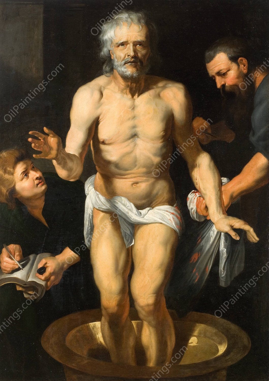 The Death of Seneca by Peter Paul Rubens (Follower) - Hand-Painted Oil Painting Reproduction