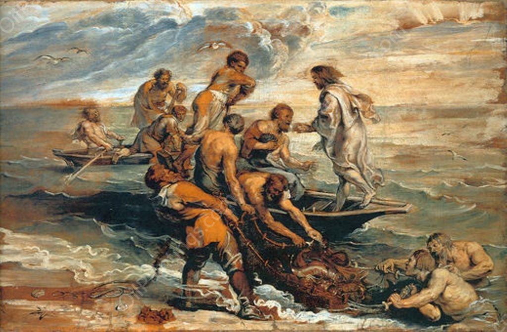 The Miraculous Draught of Fishes by Peter Paul Rubens - Hand-Painted Oil Painting Reproduction