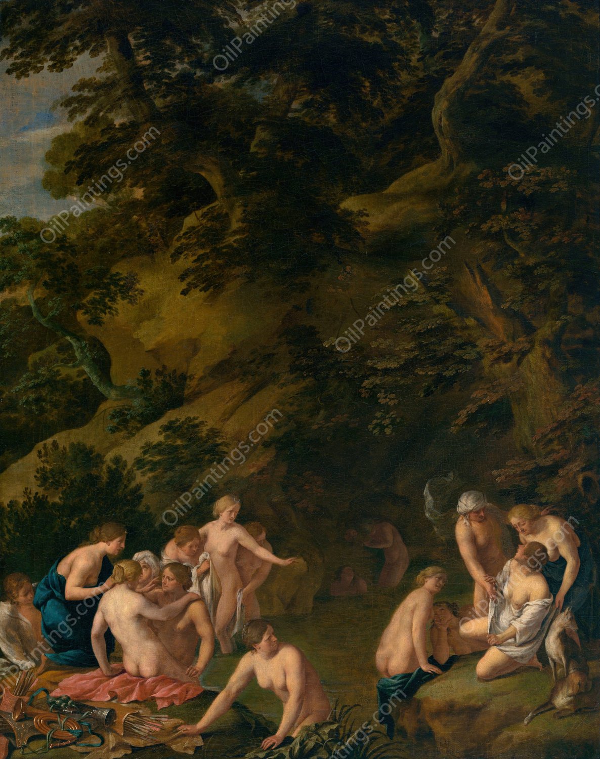 The Bath of Diana and Callisto by Peter Van Halen - Hand-Painted Oil Painting Reproduction