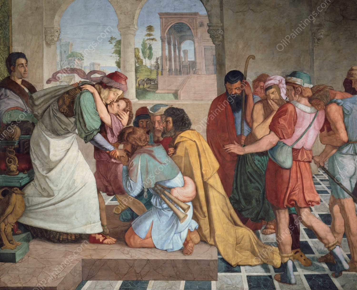 Joseph Reveals Himself to His Brothers  by Peter Von Cornelius - Hand-Painted Oil Painting Reproduction