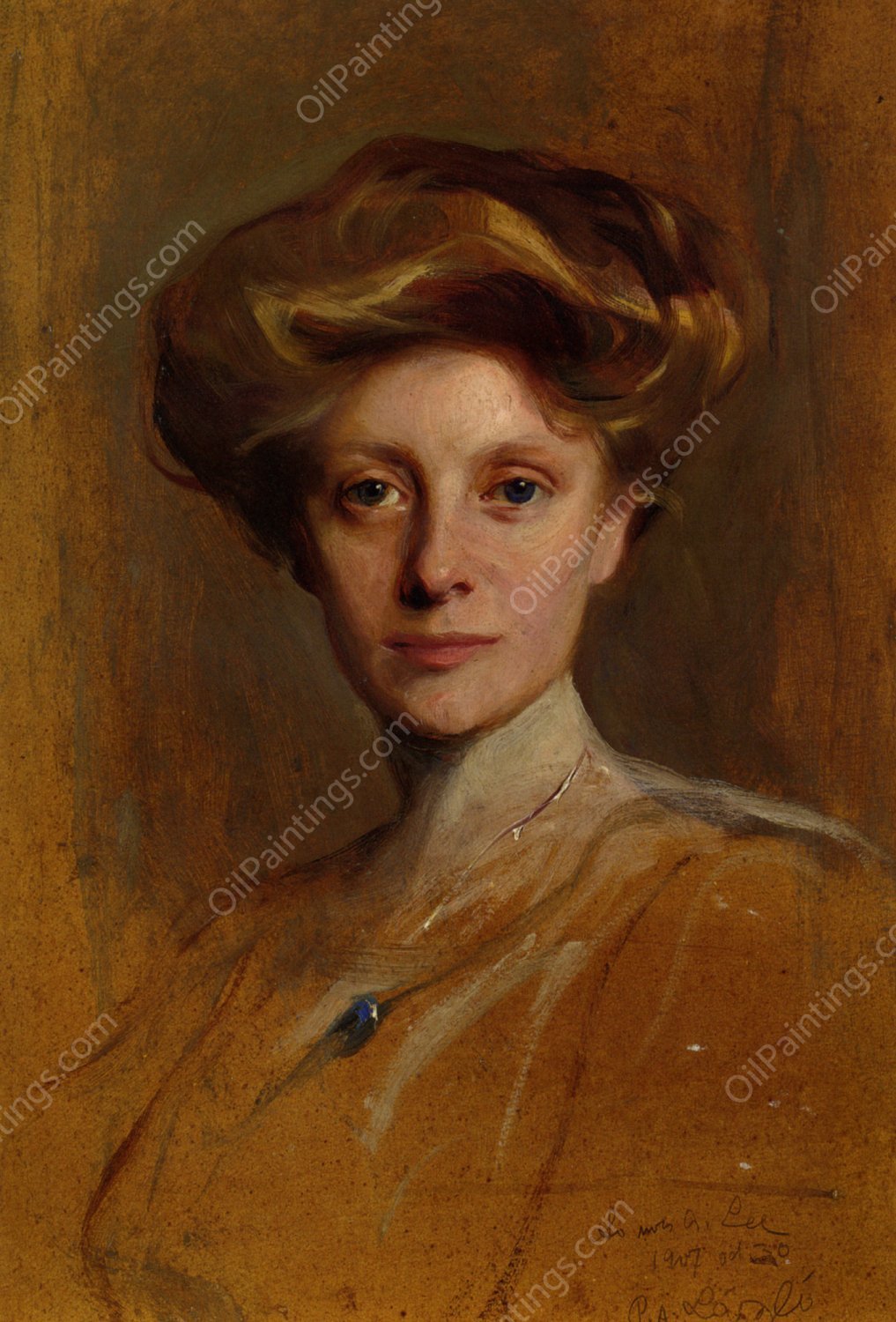 Portrait of Miss Faith Moore by Philip Alexius De Laszlo - Hand-Painted Oil Painting Reproduction