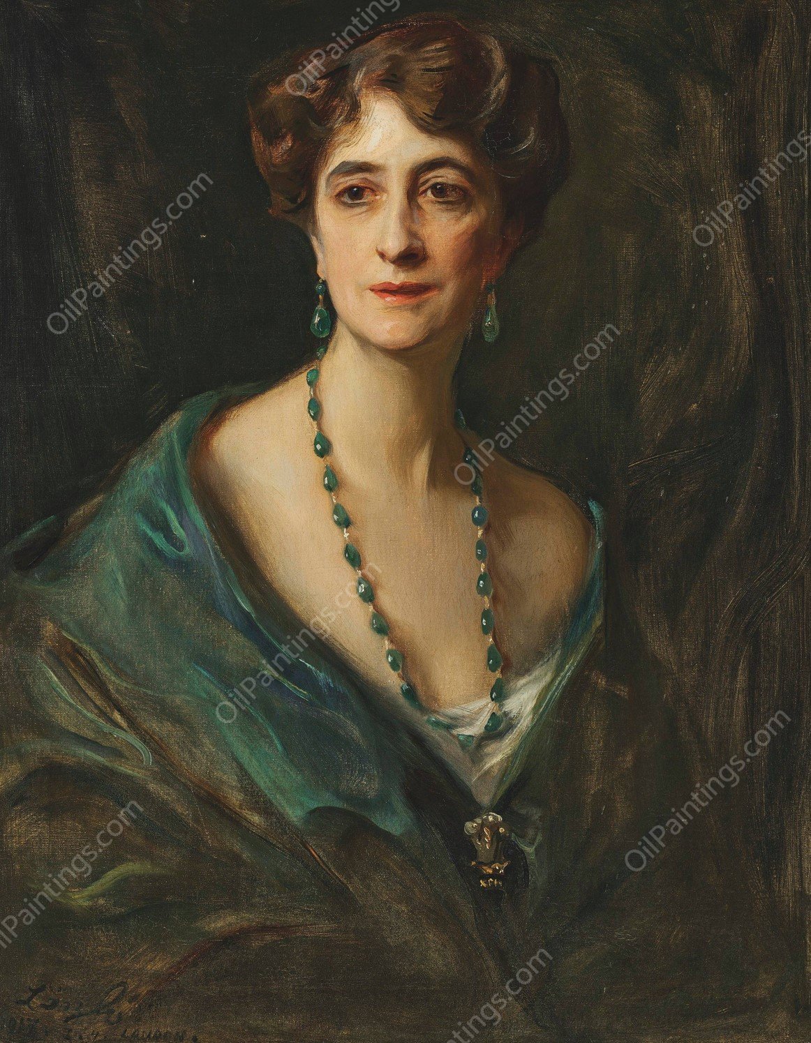 Viscountess Byng of Vimy, nee Marie Evelyn Moreton  by Philip Alexius De Laszlo - Hand-Painted Oil Painting Reproduction