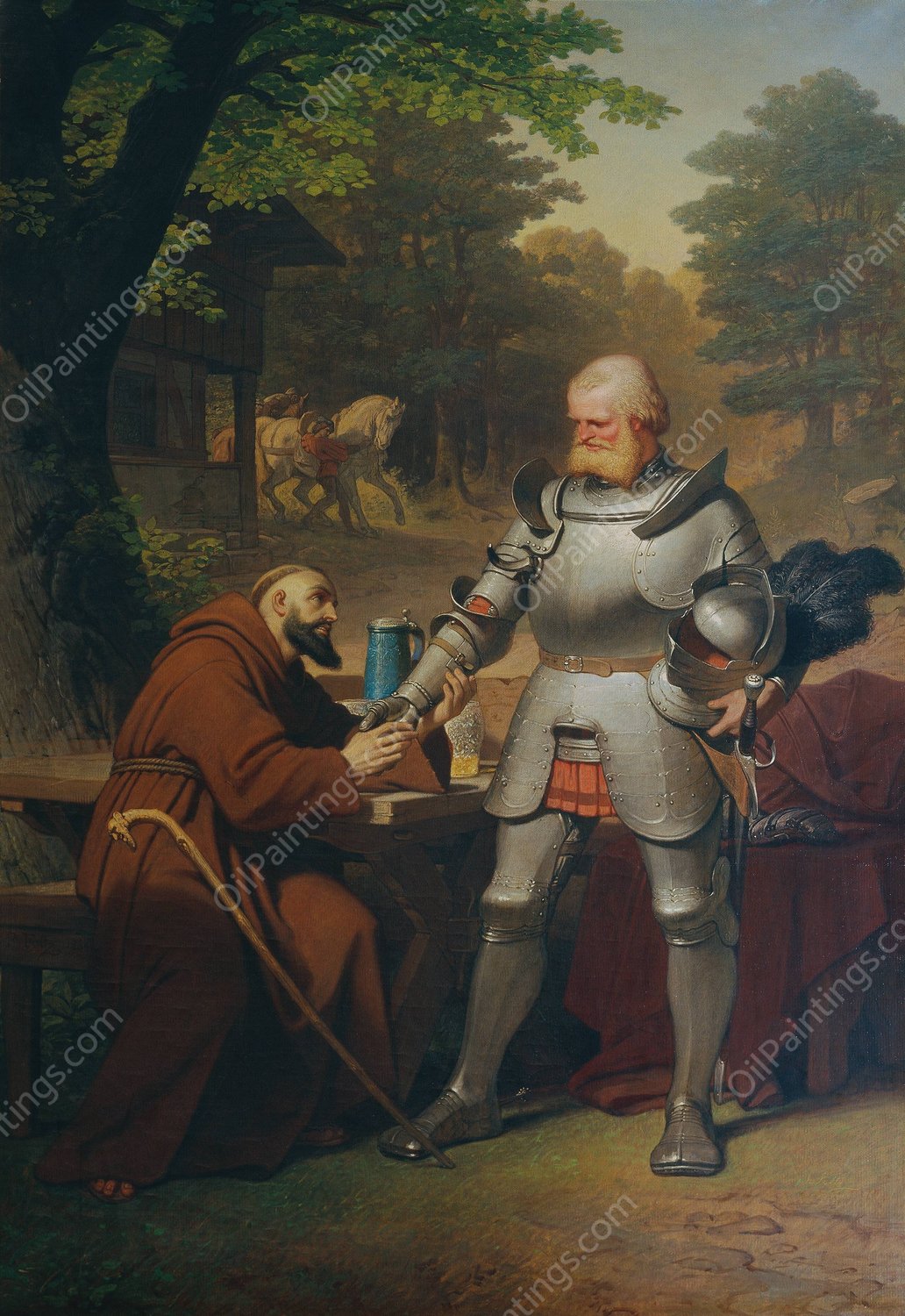 Szene aus Goethes 'GOtz von Berlichingen' by Philipp Von Foltz - Hand-Painted Oil Painting Reproduction