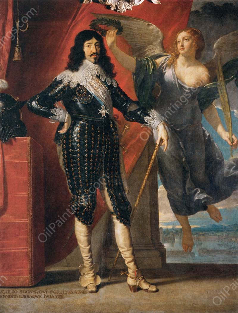 Louis XIII Crowned by Victory Siege of La Rochelle, 1628 by Philippe De Champaigne - Hand-Painted Oil Painting Reproduction