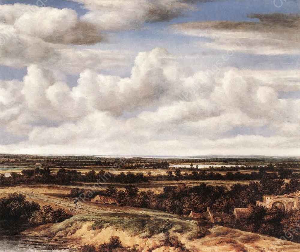 An Extensive Landscape with a Road by a Ruin by Philips Koninck - Hand-Painted Oil Painting Reproduction