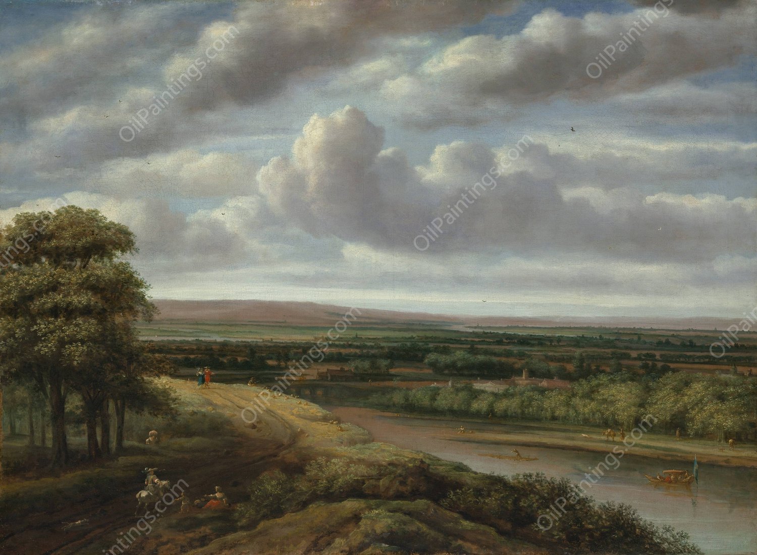 An Extensive Wooded Landscape  by Philips Koninck - Hand-Painted Oil Painting Reproduction