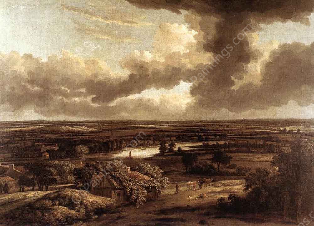 Dutch Landscape Viewed from the Dunes by Philips Koninck - Hand-Painted Oil Painting Reproduction