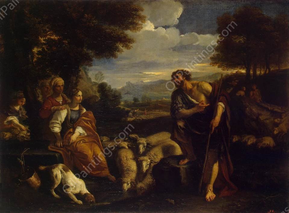 Jacob Meeting Rachel by Pier Francesco Mola - Hand-Painted Oil Painting Reproduction
