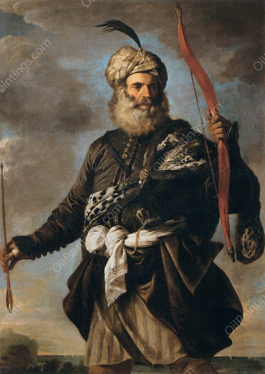 Oriental Warrior by Pier Francesco Mola - Hand-Painted Oil Painting Reproduction