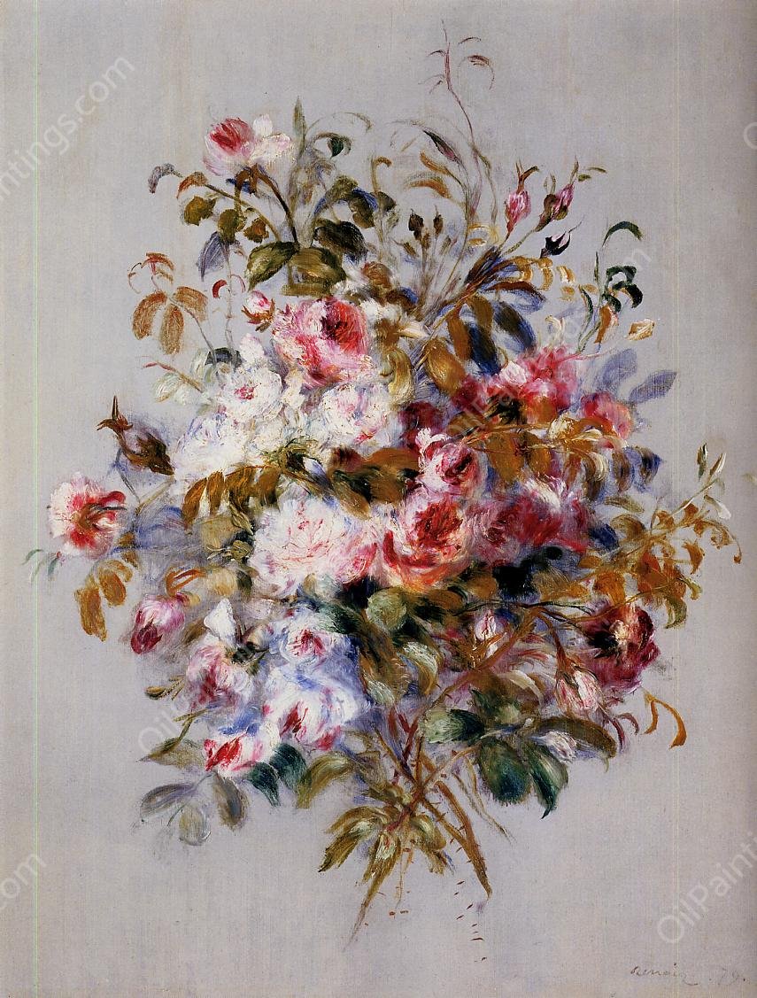 A Bouquet of Roses by Pierre-Auguste Renoir - Hand-Painted Oil Painting Reproduction